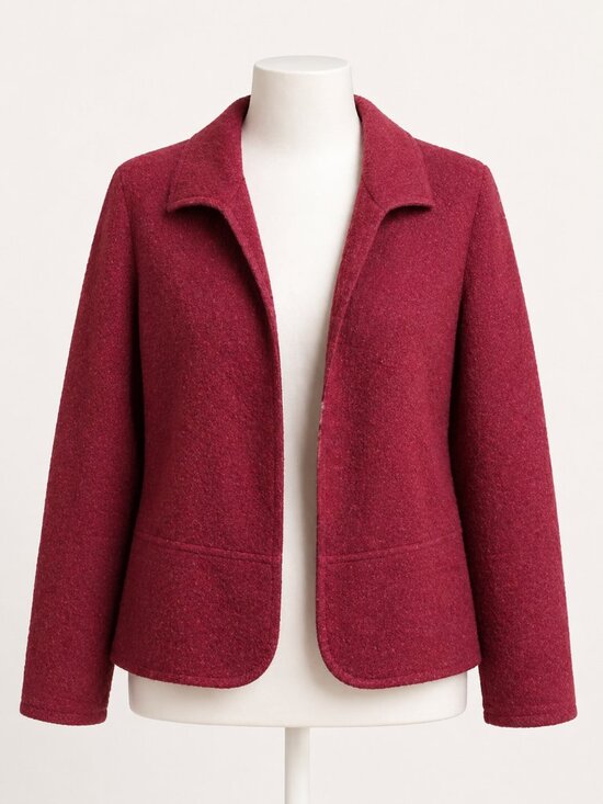 Chico's Jackets & Blazers - Chico's Dark Red Peplum Style Jacket - Textured Fabric, Size 1 (Small) - EUC